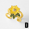 Brass Micro Pave Clear Cubic Zirconia Cuff Open Rings WG9F63A-04-1