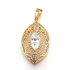 Brass Micro Pave Cubic Zirconia Pendants ZIRC-F092-07G-01-1