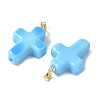 Handmade Lampwork with Brass Pendants LAMP-I030-01G-05-2