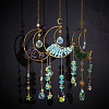 1Pc Alloy & Natural Gemstone Chips Moon Hanging Ornaments HJEW-BBC0001-17B-4