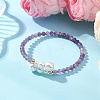 Natural Amethyst Beaded Cuff Bangles BJEW-JB13326-02-1