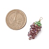 5Pcs 5 Colors Handmade Copper Wired Glass Beaded Grape Pendants PALLOY-CJ00102-2