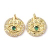 Brass Clear and Green Cubic Zirconia  Pendants ZIRC-C024-30G-1