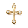 304 Stainless Steel Rhinestone Pendants STAS-E531-09G-1