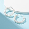Natural Pearl Wire Wrapped Beaded Hoop Earrings for Women EJEW-JE04758-03-2