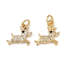 Christmas Brass Micro Pave Cubic Zirconia Charms KK-L255-18G-08-1