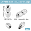 12Sets 304 Stainless Steel Screw Clasps STAS-BBC0009-43-2
