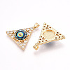Brass Micro Pave Clear Cubic Zirconia Pendants for Women KK-T070-90A-04-2