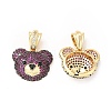 Brass Micro Pave Cubic Zirconia Pendants KK-H441-01A-G-1