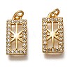 Brass Micro Pave Clear Cubic Zirconia Charms ZIRC-B002-04G-1