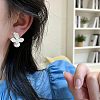 Alloy & Imitation Pearl Stud Earrings WG82C49-01-3