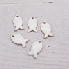 Brass with White Enamel Charms KK-CBA0B8C-01G-1