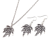 Zinc Alloy Coconut Leaf Jewelry Sets SJEW-BB16592-1
