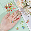 20Pcs 5 Colors Rose Butterfly Resin Pendant Decoration HJEW-GO00218-3