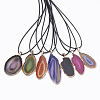 Dyed Natural Brazilian Agate Pendant Necklaces G-T104-10-1