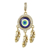 Brass Pave Clear Cubic Zirconia European Dangle Charms KK-CJC0018-08-1