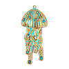 304 Stainless Steel Enamel Pendants STAS-OY019-37G-1