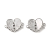 Brass Micro Pave Clear Cubic Zirconia Connector Charms KK-P260-19P-02-1