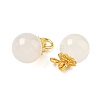 Natural White Chalcedony Round Charms G-P577-04G-2