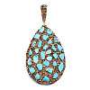 Polymer Clay Rhinestone Pendants RB-S056-11B-G-2