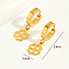 Fashionable Clover Brass Hoop Earrings HI5934-5