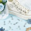 2Sets 12Pcs Star Alloy with Teardrop Plastic Pearl Shoe Charms AJEW-CP0006-56-3
