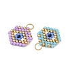 Glass Seed Beaded Pendants PALLOY-MZ01435-2