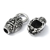 Tibetan Style 304 Stainless Steel Spring Gate Rings FIND-Z046-06AS-07-3