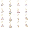 Alloy Enamel Unicorn Theme Pendant Locking Stitch Markers HJEW-SW00041-1