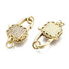 Brass Micro Pave Clear Cubic Zirconia Lobster Claw Clasps KK-Q769-032-NF-2