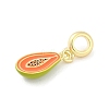 Brass Enamel Fruit European Dangle Charms KK-Z090-08G-09-2