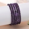 Natural Amethyst Round Bead Stretch Bracelets BJEW-L594-B08-2
