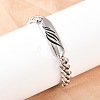 304 Stainless Steel Cuban Link Chain Bracelets for Men Women BJEW-G766-05P-03-1