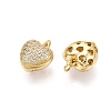 Brass Micro Pave Cubic Zirconia Heart Charms KK-N287-35G-2