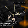 Brass Clear Cubic Zirconia Pendant Necklace & Stud Earrings Sets for Women FS-WGA251C-07-1
