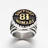 Fashionable Retro Men's 316 Stainless Steel Wide Band Finger Rings RJEW-J066-33-19mm-2