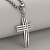 304 Stainless Steel Religion Cross Pendant Necklaces for Men WG31517-03-1
