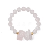 Natural Rose Quartz Beaded Rings RJEW-TA00191-03-2