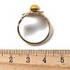 Round Natural Mixed Stone Finger Rings RJEW-C119-08G-5