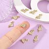 SHEGRACE Brass Micro Pave Clear Cubic Zirconia Connector Charms XGRQ3P757-597G-5