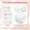 4 Sheets 11.6x8.2 Inch Stick and Stitch Embroidery Patterns DIY-WH0455-201-2