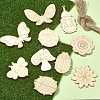 60Pcs 10 Style Spring theme Butterfly/Ladybird/Flower Unfinished Wood Pieces DIY-CJC0012-01-5