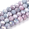 Faceted Electroplated Glass Beads Strands X-GLAA-C023-02-A06-1