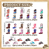 66Pcs 33 Styles Light Gold Alloy Printed Pendants FIND-PH0029-45-2