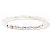 Fashion Natural Freshwater Pearl & Brass & Glass Beaded Stretch Bracelets for Women LS-SF7008-3-1