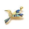 Rack Plating Brass Micro Pave Cubic Zirconia Enamel Pendants X-KK-L226-002G-02-2