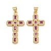 Brass Micro Pave Cubic Zirconia Pendants CU-CBADC6C-12G-06-1