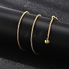 1.5mm Rack Plating Brass Wheat Chain Adjustable Slider Necklaces for Women Men MAK-L044-07G-2