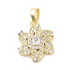 Brass Micro Pave Cubic Zirconia Pendants KK-F877-23G-1