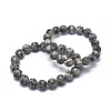 Natural Sesame Jasper/Kiwi Jasper Bead Stretch Bracelets BJEW-K212-B-033-1